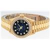Image 7 : Rolex Ladies Quickset 18K Yellow Gold Blue Vignette And Diamond Datejust Wristwa