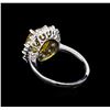 Image 3 : 3.40 ctw Yellow Sapphire and Diamond Ring - 14KT White Gold