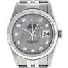 Rolex Mens 36mm Stainless Steel Meteorite Diamond Datejust Wristwatch