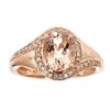 Image 1 : 1.54 ctw Morganite and Diamond Ring - 10KT Rose Gold