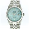 Rolex Stainless Steel Ice Blue Diamond DateJust Men's Watch