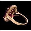 Image 3 : 12.95 ctw Ruby and Diamond Ring - 14KT Rose Gold