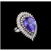 Image 1 : GIA Cert 19.38 ctw Tanzanite and Diamond Ring - 14KT White Gold