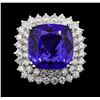 Image 2 : GIA Cert 16.92 ctw Tanzanite and Diamond Ring - 14KT White Gold