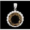 14.34 ctw Topaz and Diamond Pendant - 14KT White Gold