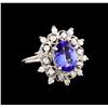 14KT White Gold 3.07 ctw Tanzanite and Diamond Ring