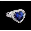 5.87 ctw Tanzanite and Diamond Ring - 14KT White Gold