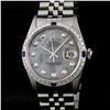 Rolex Mens Stainless Steel Meteorite Diamond Sapphire Quickset Datejust Wristwat