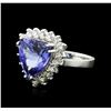 Image 1 : 14KT White Gold 5.81 ctw Tanzanite and Diamond Ring