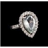 4.67 ctw Aquamarine and Diamond Ring - 14KT White Gold