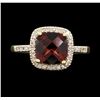 Image 2 : 2.65 ctw Garnet And Diamond Ring - 10KT Yellow Gold