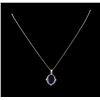 4.46 ctw Amethyst and Diamond Pendant With Chain - 14KT White Gold
