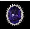 Image 2 : 14.35 ctw Tanzanite and Diamond Ring - 14KT White Gold