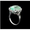 Image 4 : GIA Cert 9.92 ctw Emerald and Diamond Ring - 14KT White Gold