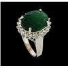 Image 4 : 6.65 ctw Emerald and Diamond Ring - 14KT White Gold