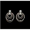 1.14 ctw Diamond Earrings - 14KT Rose and White Gold