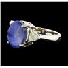 Image 1 : 8.18 ctw Star Sapphire and Diamond Ring - Platinum