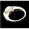 Image 3 : 0.25 ctw Diamond and Pearl Ring - 14KT White Gold