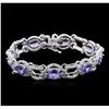 14KT White Gold 9.85 ctw Tanzanite and Diamond Bracelet
