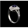 Image 4 : 14KT White Gold 1.01 ctw Sapphire and Diamond Ring
