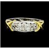 Image 2 : 0.62 ctw Diamond Ring - 14KT White Gold with Yellow Gold Plating