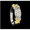 Image 4 : 0.62 ctw Diamond Ring - 14KT White Gold with Yellow Gold Plating
