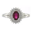 Image 1 : 0.64 ctw Ruby and Diamond Ring - 14KT White Gold