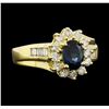 0.50 ctw Sapphire and Diamond Ring - 18KT Yellow Gold
