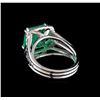 Image 3 : 5.42 ctw Emerald and Diamond Ring - 14KT White Gold