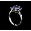 Image 4 : 14KT White Gold 1.37 ctw Tanzanite, Sapphire and Diamond Ring