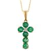 0.62 ctw Emerald and Diamond Pendant - 14KT Yellow Gold