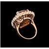 Image 3 : 12.50 ctw Morganite and Diamond Ring - 14KT Rose Gold