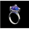 Image 4 : GIA Cert 8.52 ctw Tanzanite and Diamond Ring - 14KT White Gold
