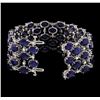 Image 3 : 93.96 ctw Sapphire and Diamond Bracelet - 14KT White Gold