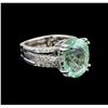 GIA Cert 8.55 ctw Emerald and Diamond Ring - 14KT White Gold