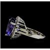 Image 3 : 8.92 ctw Tanzanite and Diamond Ring - 14KT White Gold