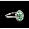 Image 1 : 2.75 ctw Emerald and Diamond Ring - 14KT White Gold