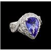 Image 1 : 14KT White Gold 3.10 ctw Tanzanite and Diamond Ring