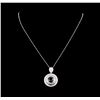 7.52 ctw Black Diamond Pendant With Chain - 14KT White Gold