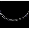 14.90 ctw Sapphire and Diamond Necklace - 14KT White Gold