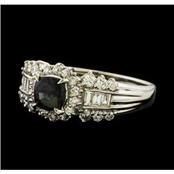 0.96 ctw Alexandrite and Diamond Ring - Platinum