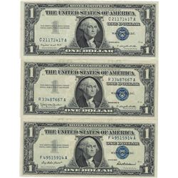 1957 $1 AU/Unc Silver Certificate Currency Lot of 3