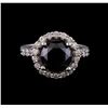 Image 2 : 4.27 ctw Black Diamond Ring - 14KT White Gold