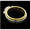 Image 3 : 0.80 ctw Blue Sapphire and Diamond Ring - 18KT Yellow Gold and Platinum