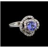 Image 1 : 14KT White Gold 1.40 ctw Tanzanite and Diamond Ring