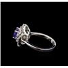 Image 3 : 14KT White Gold 1.40 ctw Tanzanite and Diamond Ring