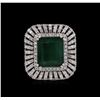 Image 2 : 14KT White Gold 12.25 ctw Emerald and Diamond Ring