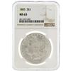 Image 1 : 1885 NGC MS63 Morgan Silver Dollar