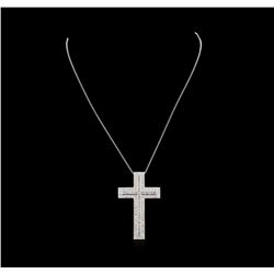 1.93 ctw Diamond Cross Pendant With Chain - 18KT White Gold