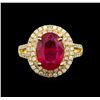 Image 2 : 14KT Yellow Gold 4.25 ctw Ruby and Diamond Ring